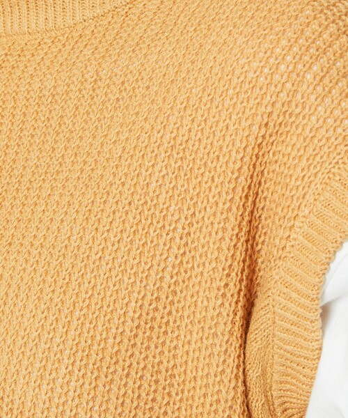 FREAK'S STORE(フリークスストア)の「麻バックオープンニットベストセット(ベスト・レディース・ブラック/オフホワイト/イエロー/グリーン・フリ-)」の12枚目の写真