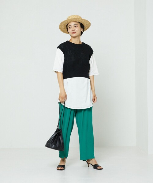 FREAK'S STORE(フリークスストア)の「麻バックオープンニットベストセット(ベスト・レディース・ブラック/オフホワイト/イエロー/グリーン・フリ-)」の14枚目の写真