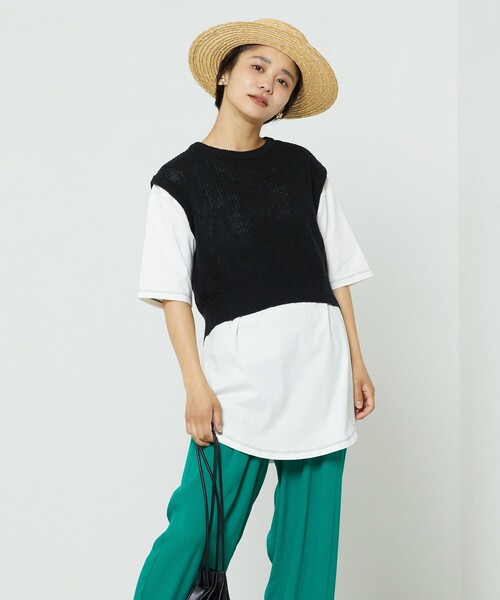 FREAK'S STORE(フリークスストア)の「麻バックオープンニットベストセット(ベスト・レディース・ブラック/オフホワイト/イエロー/グリーン・フリ-)」の15枚目の写真