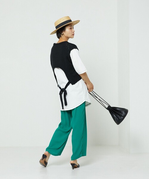 FREAK'S STORE(フリークスストア)の「麻バックオープンニットベストセット(ベスト・レディース・ブラック/オフホワイト/イエロー/グリーン・フリ-)」の16枚目の写真