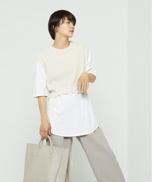 FREAK'S STORE(フリークスストア)の「麻バックオープンニットベストセット(ベスト・レディース・ブラック/オフホワイト/イエロー/グリーン・フリ-)」の20枚目の写真