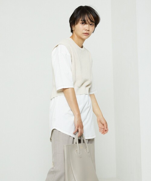 FREAK'S STORE(フリークスストア)の「麻バックオープンニットベストセット(ベスト・レディース・ブラック/オフホワイト/イエロー/グリーン・フリ-)」の21枚目の写真