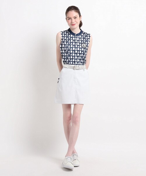 adabat（アダバット）の「◆【モノグラムデザイン】 ノースリーブ プルオーバー（Tシャツ/カットソー・レディース・ホワイト系9/ネイビー系・36/38/40）」の10枚目の写真