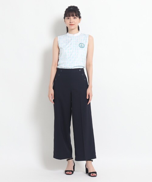 adabat（アダバット）の「◆【モノグラムデザイン】 ノースリーブ プルオーバー（Tシャツ/カットソー・レディース・ホワイト系9/ネイビー系・36/38/40）」の15枚目の写真