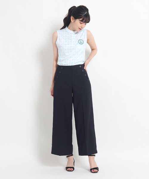 adabat（アダバット）の「◆【モノグラムデザイン】 ノースリーブ プルオーバー（Tシャツ/カットソー・レディース・ホワイト系9/ネイビー系・36/38/40）」の16枚目の写真