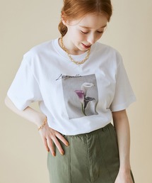MADEMOISELLE ROPE' | 【VTA for MADEMOISELLE】フラワーフォトショートスリーブ Tシャツ(Tシャツ/カットソー)