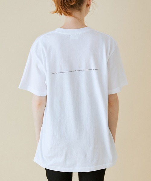 MADEMOISELLE ROPE'（マドモアゼル ロペ）の「【VTA for MADEMOISELLE】フラワーフォトショートスリーブ Tシャツ（Tシャツ/カットソー・レディース・チャコールグレー/グレー系その他/ホワイト/ホワイト系その他・FREE）」の7枚目の写真