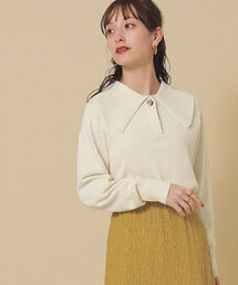 Ray BEAMS | Ray BEAMS / ビッグカラー ニットポロ(ニット/セーター)