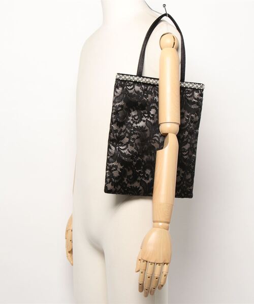 Cupid Heart（キューピッドハート）の「【Cupid Heart】結婚式用bag レースサブバッグ（エコバッグ/サブバッグ・レディース・ブラック/シルバー/ベージュ・MEDIUM）」の8枚目の写真
