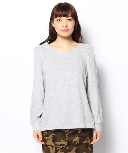 Chico（チコ）の「パワーショルダーKNIT（Tシャツ/カットソー・レディース・グレー/ブラック/ホワイト/ライトグレー・FREE）」の5枚目の写真