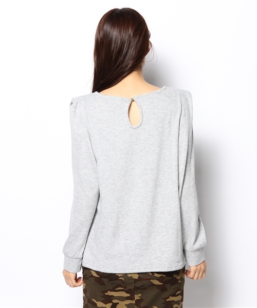 Chico（チコ）の「パワーショルダーKNIT（Tシャツ/カットソー・レディース・グレー/ブラック/ホワイト/ライトグレー・FREE）」の7枚目の写真