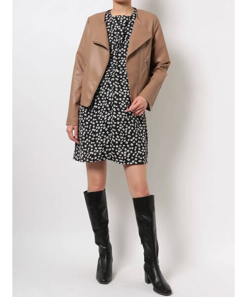 dazzlin(ダズリン)の「レザーライクライダースジップジャケット(ライダースジャケット・レディース・ブラック/ベージュ/アイボリー・FREE)」の22枚目の写真