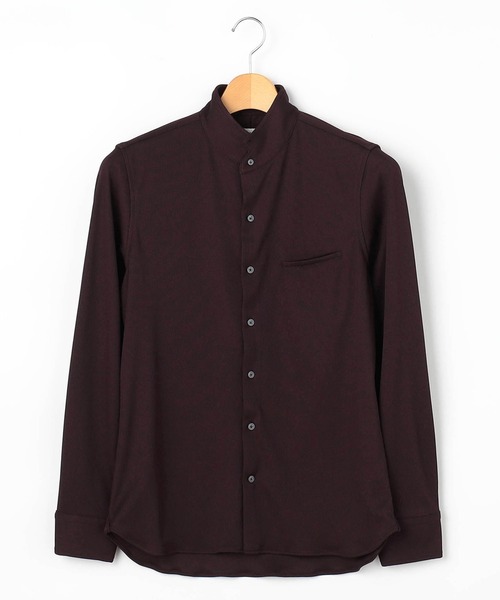 MONSIEUR NICOLE（ムッシュニコル）の「サーキュラーニット スタンドカラーシャツ（シャツ/ブラウス・メンズ・テラコッタ/ブラウン系その他/ダークブルー/ホワイト/パープル・MEDIUM/LARGE/X-LARGE）」の5枚目の写真