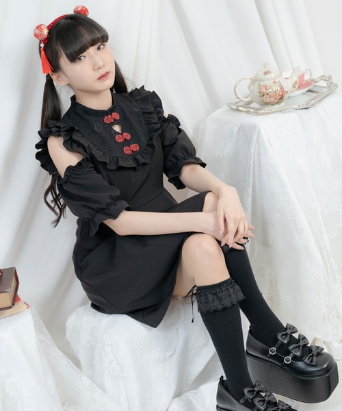 DearMyLove（ディアマイラブ）の「レースチャイナデザインワンピース