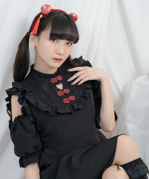 DearMyLove(ディアマイラブ)の「レースチャイナデザインワンピース(ワンピース・レディース・ピンク/ブラック・MEDIUM/LARGE/X-LARGE/XX-LARGE)」の15枚目の写真