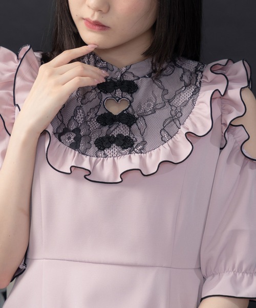 DearMyLove(ディアマイラブ)の「レースチャイナデザインワンピース(ワンピース・レディース・ピンク/ブラック・MEDIUM/LARGE/X-LARGE/XX-LARGE)」の13枚目の写真