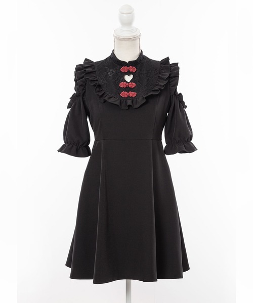 DearMyLove(ディアマイラブ)の「レースチャイナデザインワンピース(ワンピース・レディース・ピンク/ブラック・MEDIUM/LARGE/X-LARGE/XX-LARGE)」の7枚目の写真