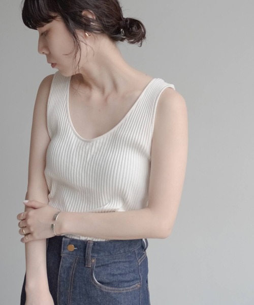 ONEME(ワンム)の「ONEME Organic cotton Rib Tanktop(タンクトップ・レディース・ホワイト系その他・FREE)」の3枚目の写真