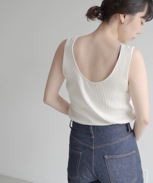 ONEME(ワンム)の「ONEME Organic cotton Rib Tanktop(タンクトップ・レディース・ホワイト系その他・FREE)」の4枚目の写真