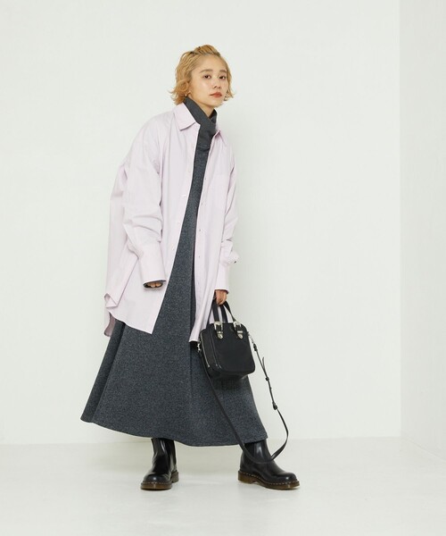 FREAK'S STORE（フリークスストア）の「ビッグワイドカフスシャツ（シャツ/ブラウス・レディース・ネイビー/オフホワイト/ピンク・ﾌﾘ-）」の5枚目の写真