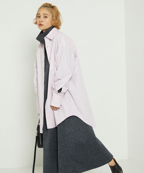 FREAK'S STORE（フリークスストア）の「ビッグワイドカフスシャツ（シャツ/ブラウス・レディース・ネイビー/オフホワイト/ピンク・ﾌﾘ-）」の9枚目の写真