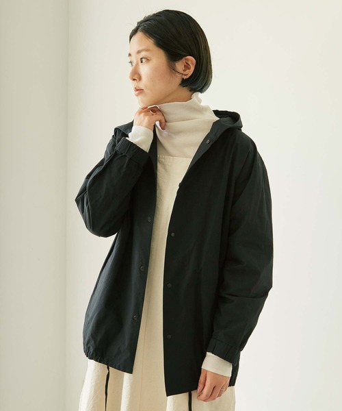 nitca(ニトカ)の「C/Nyハイカウントウェザー フードブルゾン(ブルゾン・レディース・ブラック/カーキ・FREE)」の2枚目の写真