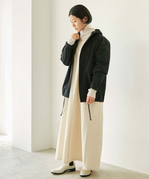 nitca(ニトカ)の「C/Nyハイカウントウェザー フードブルゾン(ブルゾン・レディース・ブラック/カーキ・FREE)」の8枚目の写真