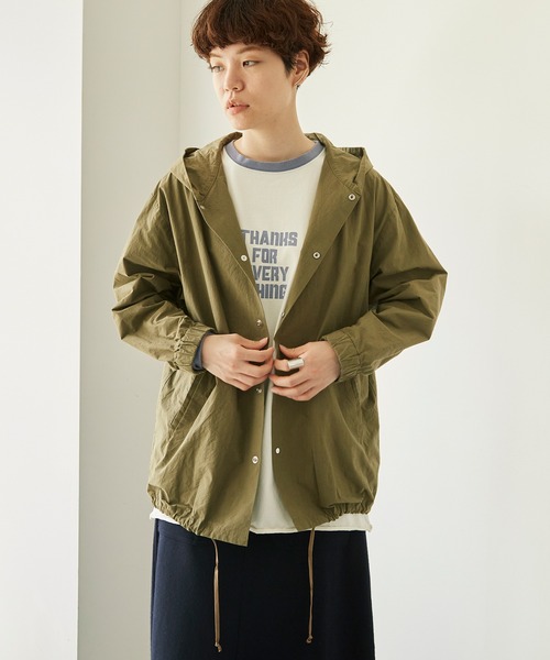 nitca(ニトカ)の「C/Nyハイカウントウェザー フードブルゾン(ブルゾン・レディース・ブラック/カーキ・FREE)」の6枚目の写真