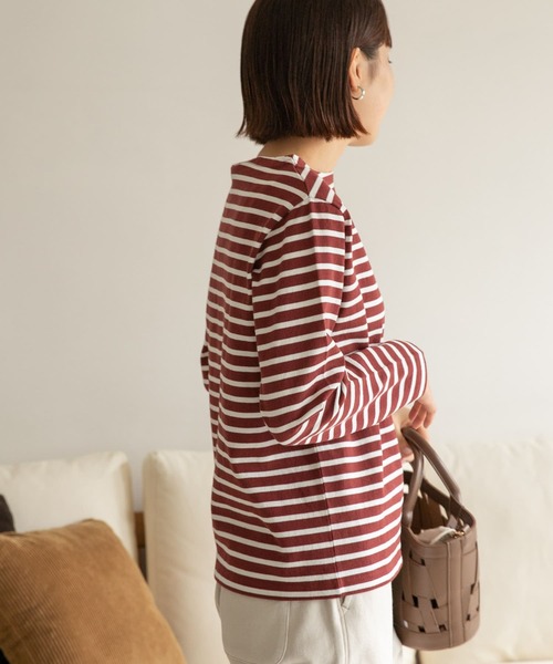 FORK&SPOON（フォークアンドスプーン）の「FORK&SPOON　ボートネックボーダー（Tシャツ/カットソー・レディース・ホワイト系その他/グレー系その他/ブルー系その他/レッド系その他・1/2）」の8枚目の写真