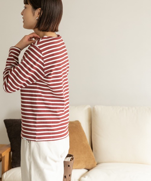 FORK&SPOON（フォークアンドスプーン）の「FORK&SPOON　ボートネックボーダー（Tシャツ/カットソー・レディース・ホワイト系その他/グレー系その他/ブルー系その他/レッド系その他・1/2）」の9枚目の写真