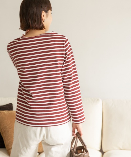 FORK&SPOON（フォークアンドスプーン）の「FORK&SPOON　ボートネックボーダー（Tシャツ/カットソー・レディース・ホワイト系その他/グレー系その他/ブルー系その他/レッド系その他・1/2）」の10枚目の写真