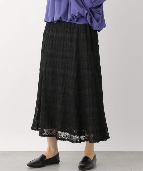 LEPSIM(レプシィム)の「レースロングスカート 957814(スカート・レディース・ブラック/ブラウン・FREE)」の2枚目の写真