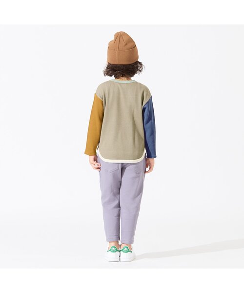 BREEZE（ブリーズ）の「クレイジーワッフルTシャツ（Tシャツ/カットソー・キッズ・ミント/チャコール/アイボリー・100/80/90/120/130/140/110）」の5枚目の写真