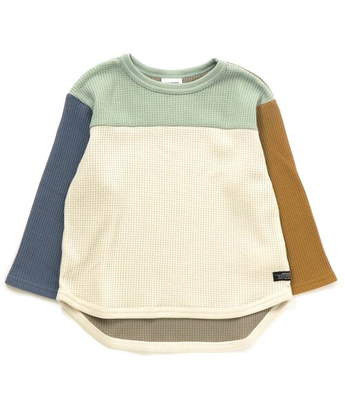 BREEZE（ブリーズ）の「クレイジーワッフルTシャツ（Tシャツ/カットソー・キッズ・ミント/チャコール/アイボリー・100/80/90/120/130/140/110）」の7枚目の写真