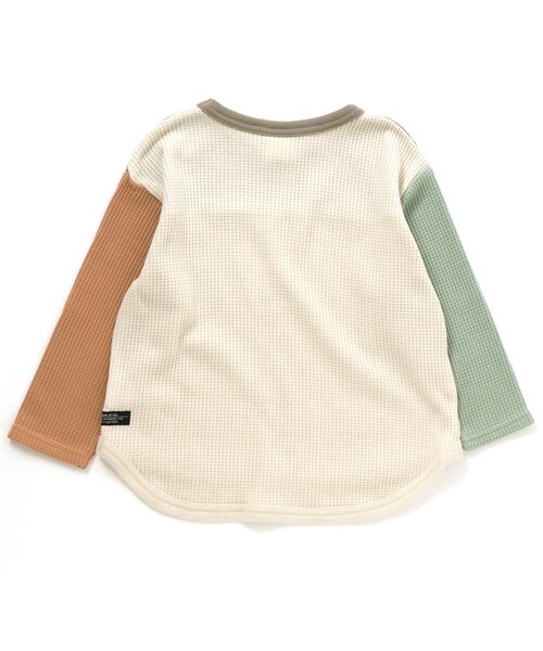 BREEZE（ブリーズ）の「クレイジーワッフルTシャツ（Tシャツ/カットソー・キッズ・ミント/チャコール/アイボリー・100/80/90/120/130/140/110）」の9枚目の写真