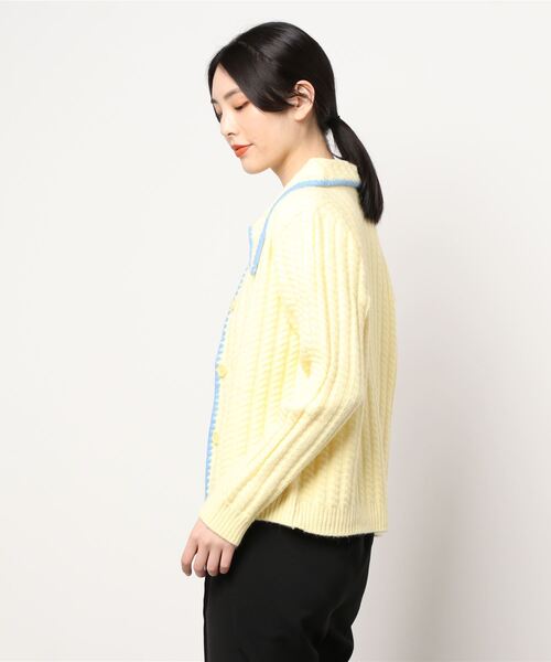 MAISON DE THERESE（メゾン ド テレーズ）の「大きなネック長袖カーディガン（カーディガン/ボレロ・レディース・イエロー/グリーン/アイボリー・MEDIUM）」の6枚目の写真