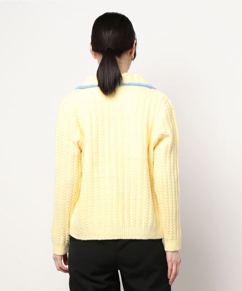 MAISON DE THERESE（メゾン ド テレーズ）の「大きなネック長袖カーディガン（カーディガン/ボレロ・レディース・イエロー/グリーン/アイボリー・MEDIUM）」の7枚目の写真