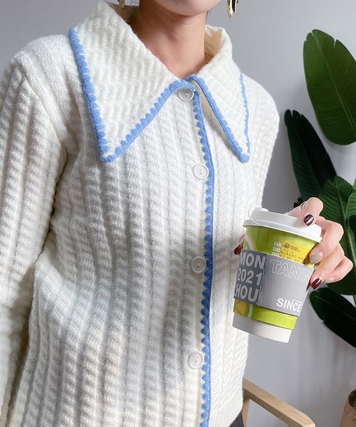 MAISON DE THERESE（メゾン ド テレーズ）の「大きなネック長袖カーディガン（カーディガン/ボレロ・レディース・イエロー/グリーン/アイボリー・MEDIUM）」の21枚目の写真