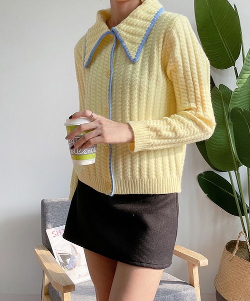 MAISON DE THERESE（メゾン ド テレーズ）の「大きなネック長袖カーディガン（カーディガン/ボレロ・レディース・イエロー/グリーン/アイボリー・MEDIUM）」の22枚目の写真