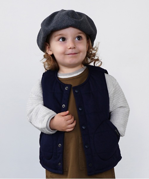 quoti use fith（クゥオティ　ユース　フィス）の「パデットウォームベスト（その他アウター・キッズ・ネイビー/ブラウン/アイボリー・90/100/110/120/80/130）」の3枚目の写真