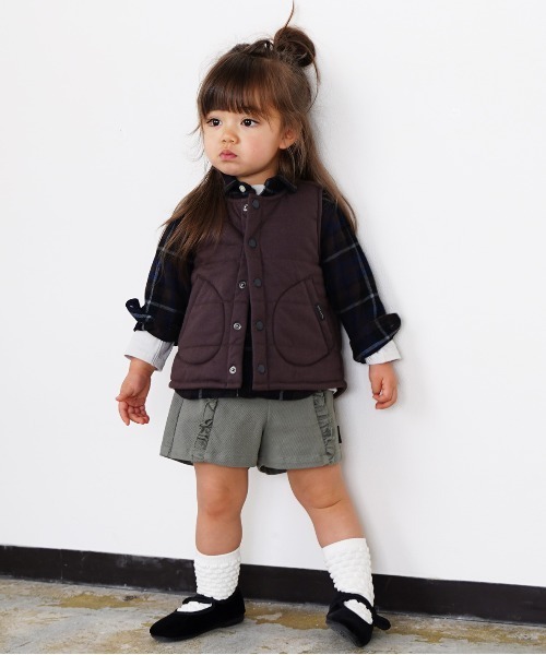 quoti use fith（クゥオティ　ユース　フィス）の「パデットウォームベスト（その他アウター・キッズ・ネイビー/ブラウン/アイボリー・90/100/110/120/80/130）」の10枚目の写真