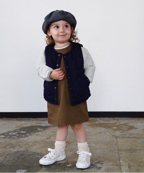 quoti use fith（クゥオティ　ユース　フィス）の「パデットウォームベスト（その他アウター・キッズ・ネイビー/ブラウン/アイボリー・90/100/110/120/80/130）」の12枚目の写真