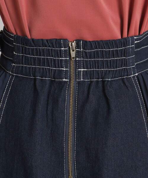grove（グローブ）の「◆【S-LL】サイドプリーツ切替ミモレデニムスカート（デニムスカート・レディース・ネイビー・01/02/03/04）」の9枚目の写真