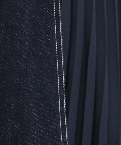 grove（グローブ）の「◆【S-LL】サイドプリーツ切替ミモレデニムスカート（デニムスカート・レディース・ネイビー・01/02/03/04）」の8枚目の写真