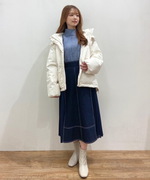 grove（グローブ）の「◆【S-LL】サイドプリーツ切替ミモレデニムスカート（デニムスカート・レディース・ネイビー・01/02/03/04）」の11枚目の写真