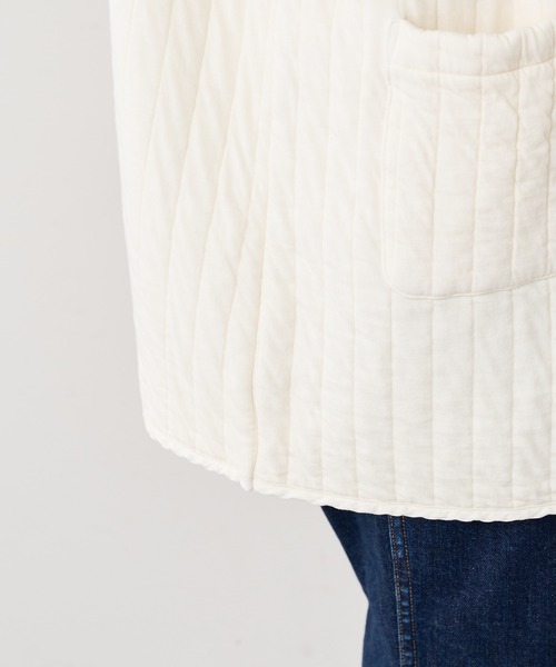 PUAL CE CIN(ピュアルセシン)の「オーガニックストライプキルトジャケット(その他アウター・レディース・チャコールグレー/カーキ/ライトベージュ/アイボリー・FREE)」の19枚目の写真