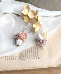 m.soeur（エムスール）の「ベロアリボンとアセビのピアス＊（ピアス（両耳用））」