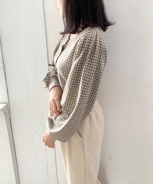 OLIVE des OLIVE（オリーブデオリーブ）の「ジャガードのかわいい長袖カーディガン（カーディガン/ボレロ・レディース・ブラック/ベージュ/スミクロ・FREE）」の12枚目の写真