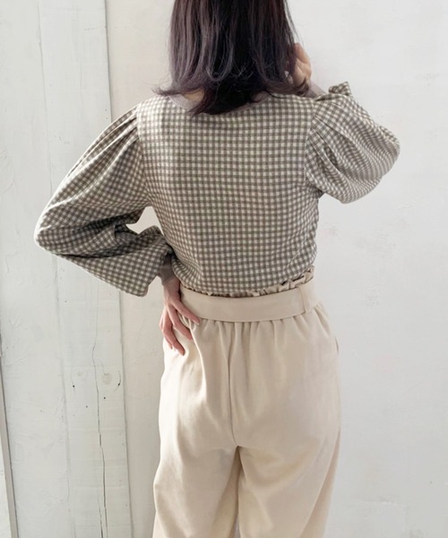 OLIVE des OLIVE（オリーブデオリーブ）の「ジャガードのかわいい長袖カーディガン（カーディガン/ボレロ・レディース・ブラック/ベージュ/スミクロ・FREE）」の9枚目の写真