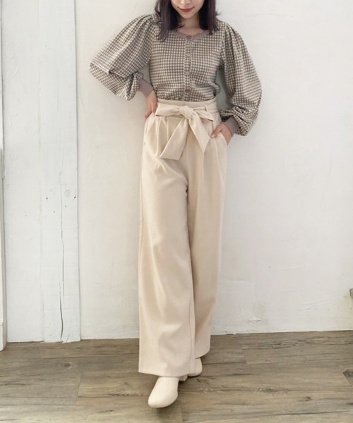 OLIVE des OLIVE（オリーブデオリーブ）の「ジャガードのかわいい長袖カーディガン（カーディガン/ボレロ・レディース・ブラック/ベージュ/スミクロ・FREE）」の22枚目の写真